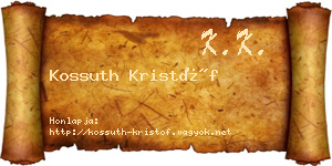 Kossuth Kristóf névjegykártya